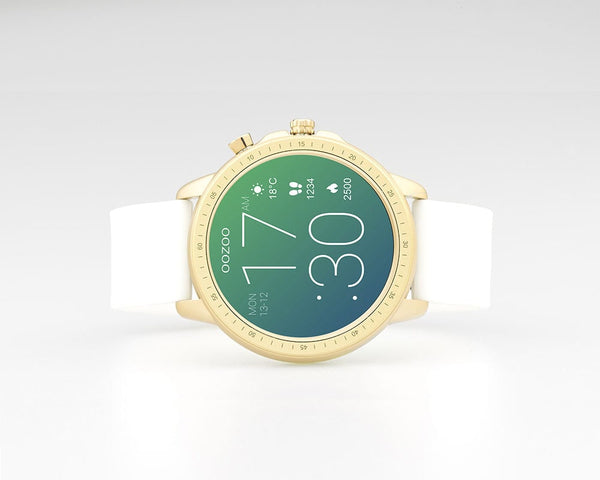 OOZOO Smartwatches - Unisex - Silikon-Armband - Weiß/Gold