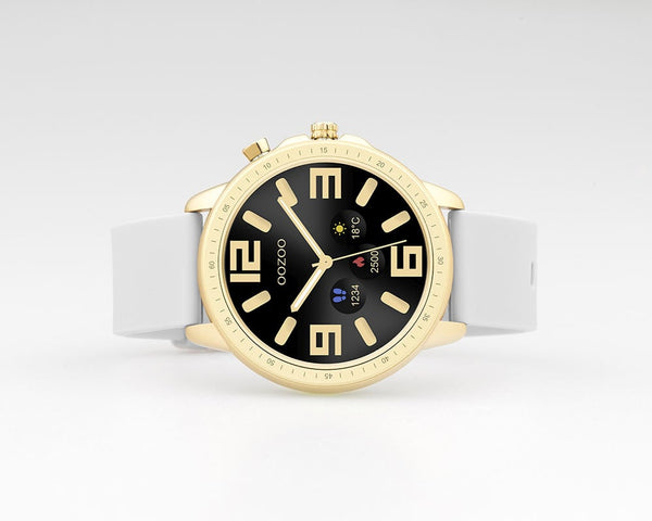 OOZOO Smartwatches - Unisex - Silikon-Armband - Steingrau/Gold