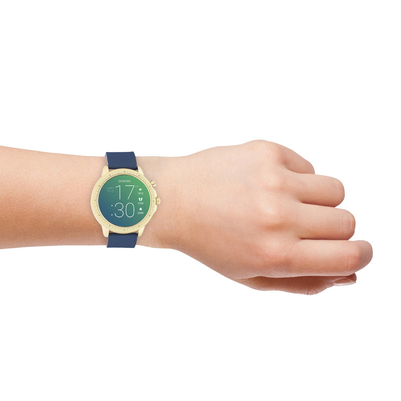 OOZOO Smartwatches - Unisex - Silikon-Armband - Blau/Gold