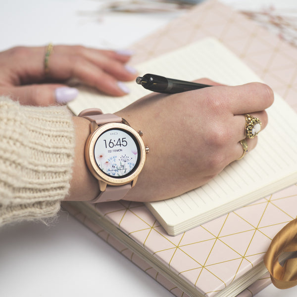 OOZOO Smartwatches - Unisex - Silikon-Armband - Rosa/Roségold