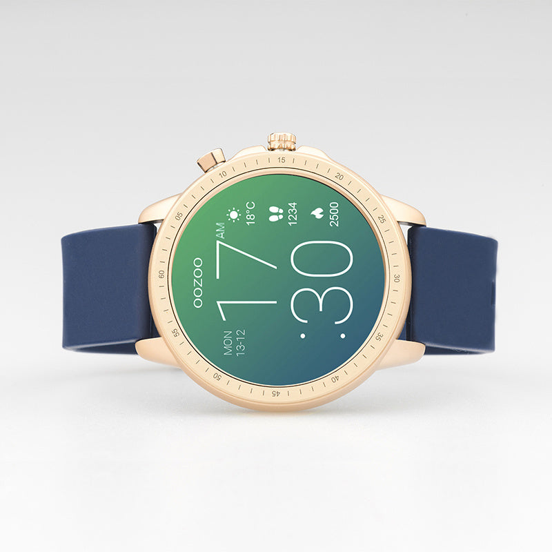 OOZOO Smartwatches - Unisex - Silikon-Armband - Blau/Roségold