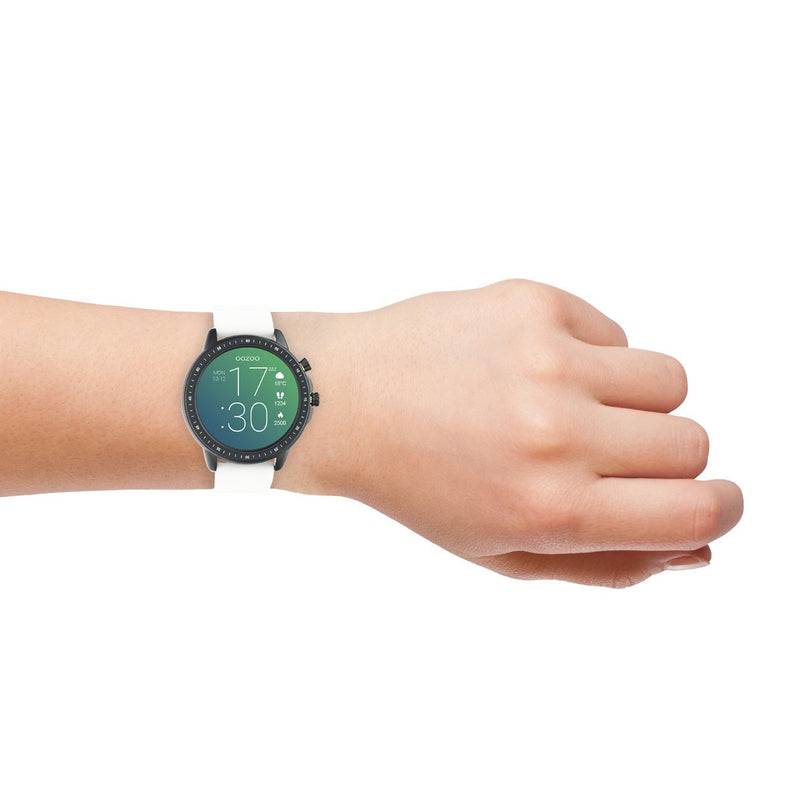 OOZOO Smartwatches - Unisex - Silikon-Armband - Weiß/Schwarz