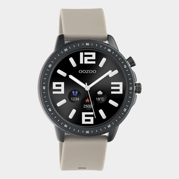 OOZOO Smartwatches - Unisex - Silikon-Armband - Taupe/Schwarz
