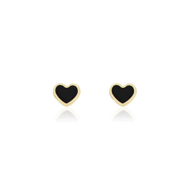 OOZOO Jewellery - SE-3031 - Ohrring "Black Heart" - Gold