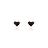OOZOO Jewellery - SE-3032 - Ohrring "Black Heart" - Roségold