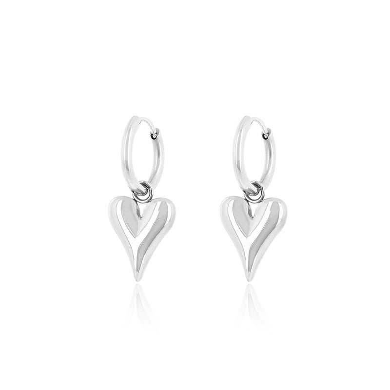 OOZOO Jewellery - SE-3046 - Ohrring "Heart-Charm" - Silber