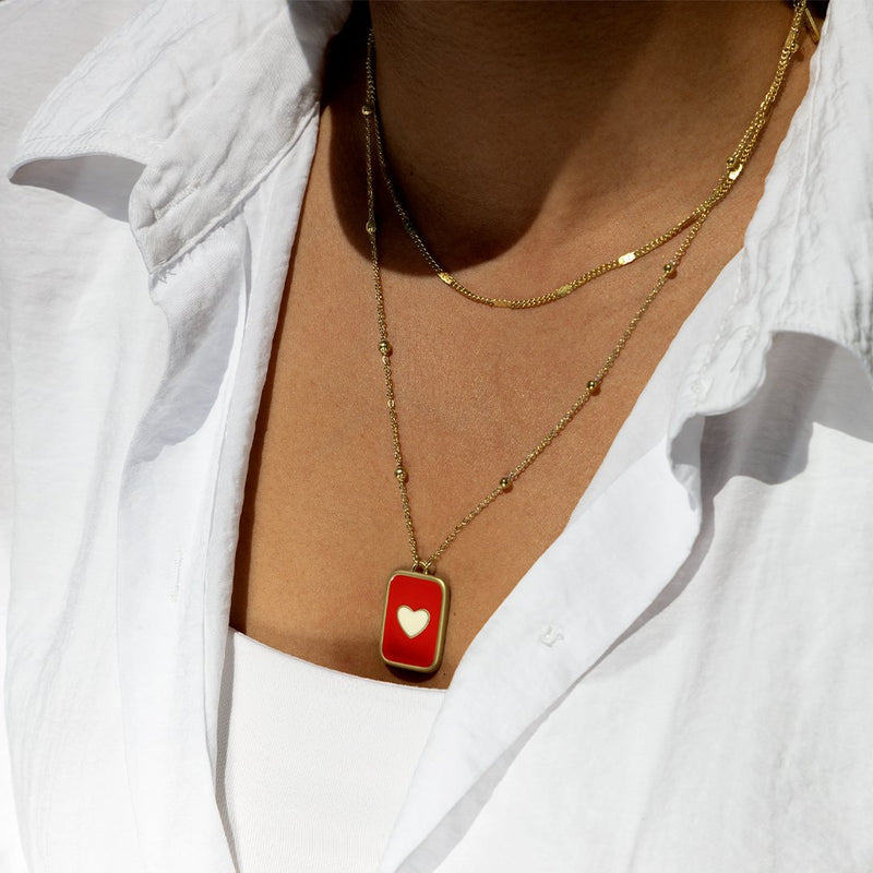 OOZOO Jewellery - SN-2052 - Halskette "Heart Plate" - Gold
