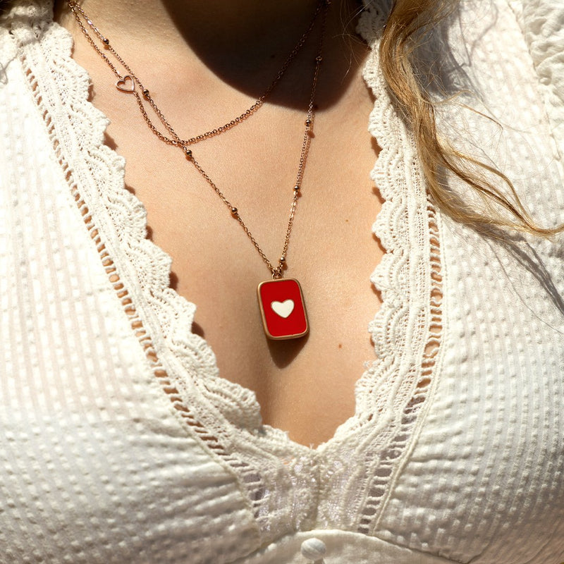 OOZOO Jewellery - SN-2053 - Halskette "Heart Plate" - Roségold