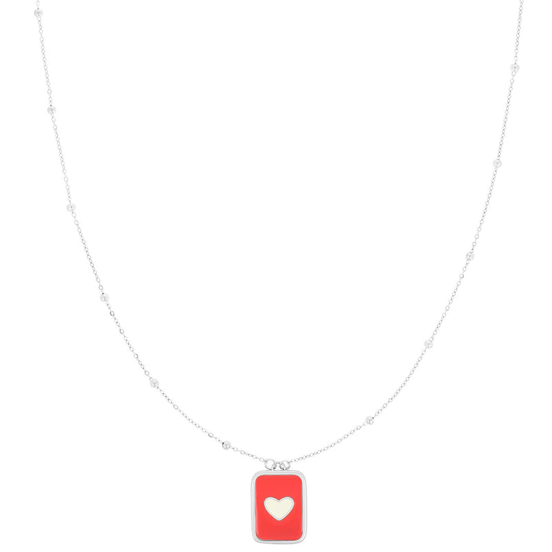 OOZOO Jewellery - SN-2051 - Halskette "Heart Plate" - Silber